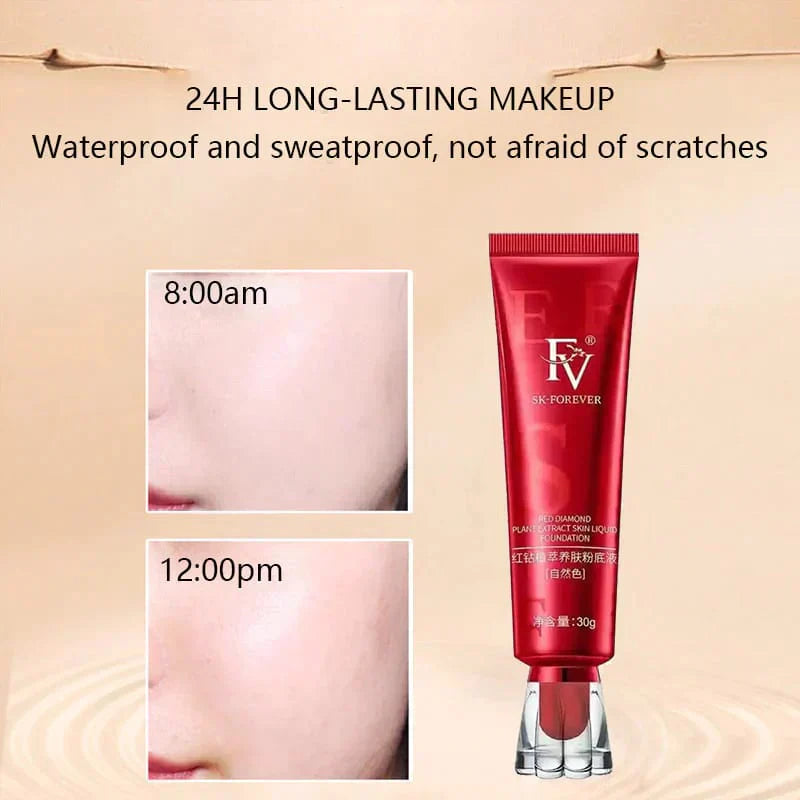 FV Liquid Foundation Full Coverage Waterproof Long Lasting Makeup Matte Finish Concealer Tube Foundation 30g