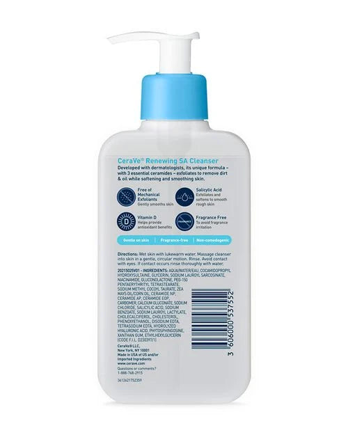 CeraVe Renewing SA Cleanser – Exfoliate & Smooth Skin Gently