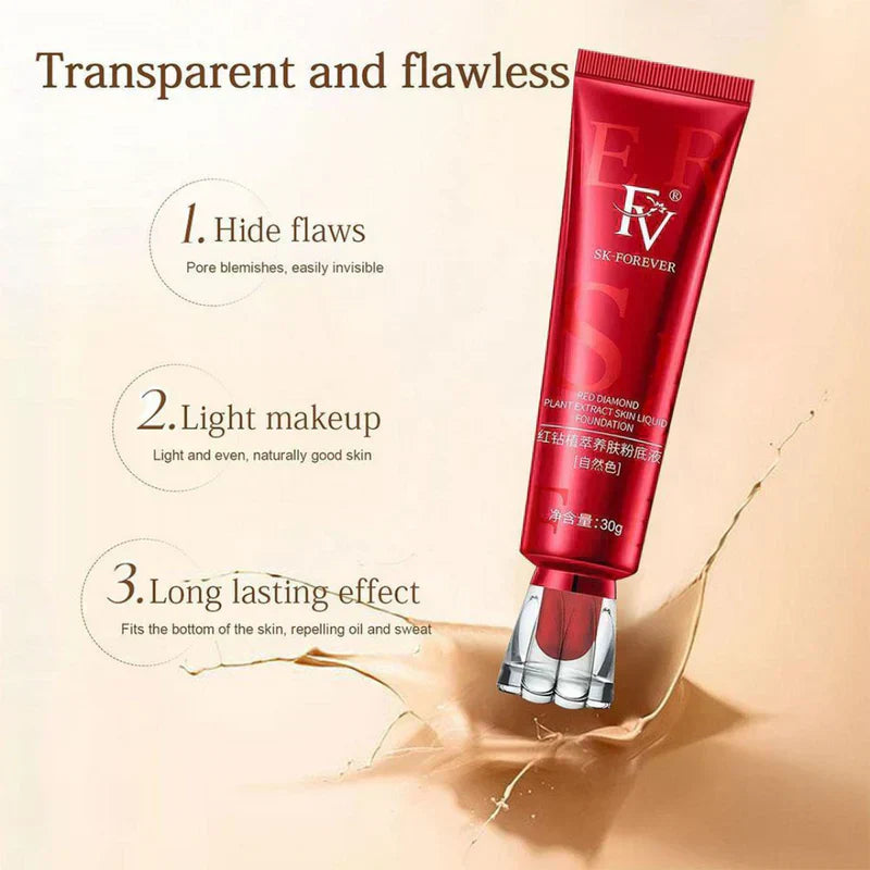 FV Liquid Foundation Full Coverage Waterproof Long Lasting Makeup Matte Finish Concealer Tube Foundation 30g