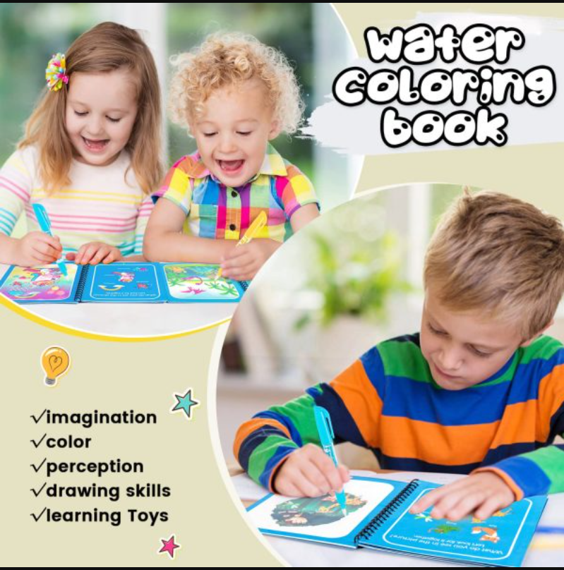 Reusable Magic WATER Book + Doodle pen